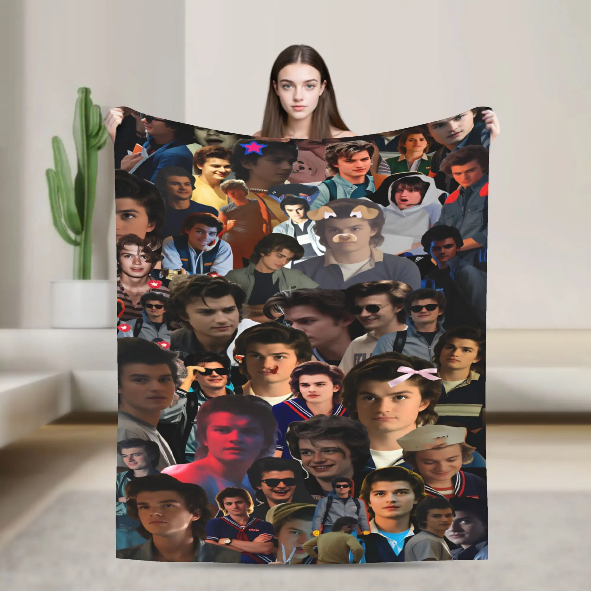 Steve Harrington Soft Blanket  Girls Boys Plush Throw Blanket Street Trend Living Room Flannel Bedspread Sofa Bed Cover