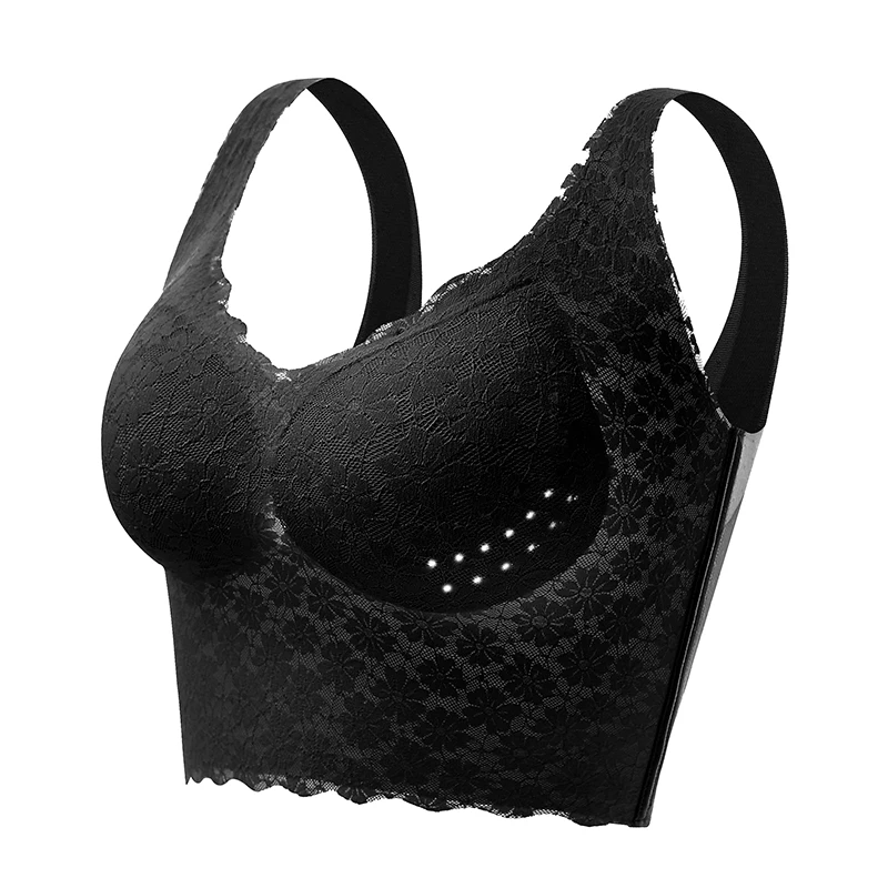 Plus Size M-7XL Bras For Women Seamless Lace Underwear Push Up Bra Large Bralette Female Brassiere Wireless Padded Breathable Bh