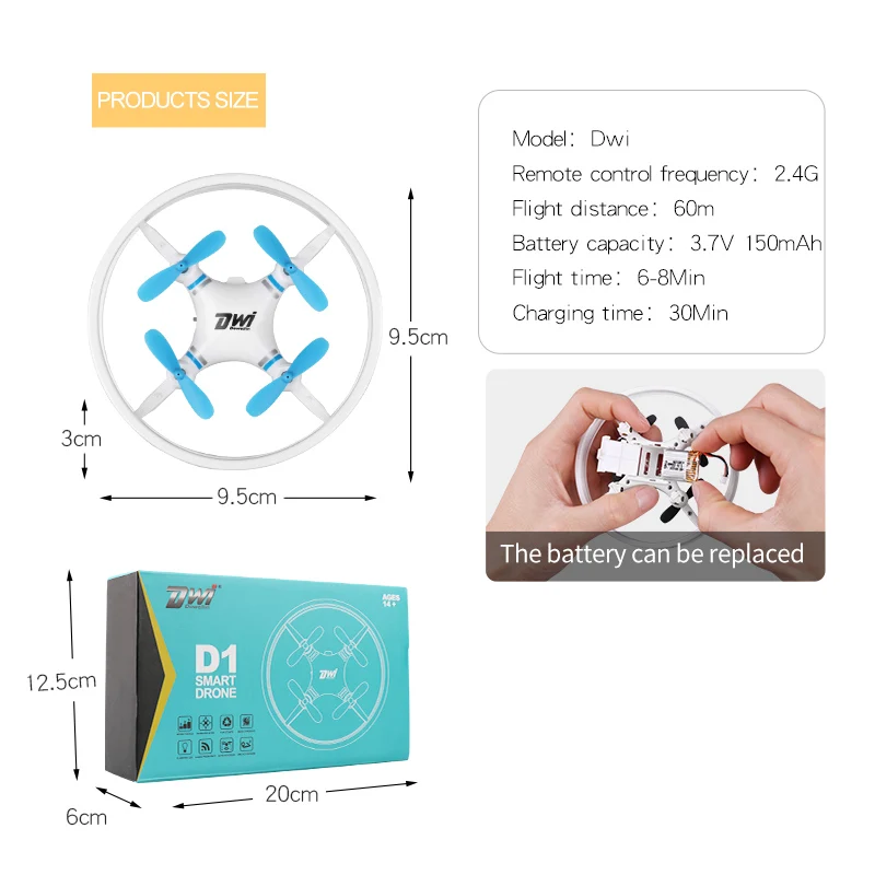 DWI D1 Dron 2.4 G Mini Remote Control drone handled Aircraft New Children's Toy Micro Aircraft Fixed Height Quadcopter toy gifts