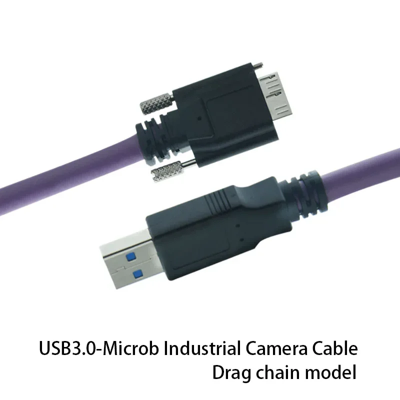 Cable de cadena de arrastre con tornillos para Hikvision TDS Basler Daheng, cable de datos de cámara industrial, USB 3,0 A macho A Micro USB 3,0, 1m-5m