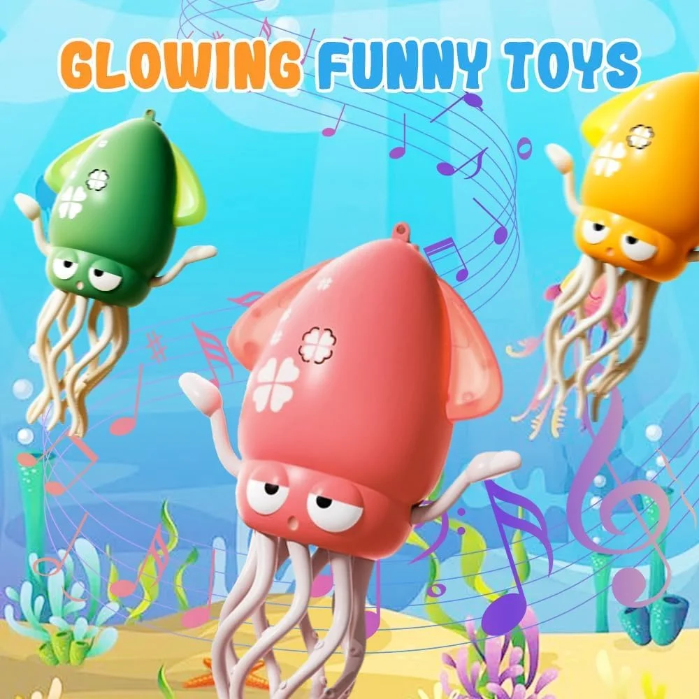 

Electric Dancing Squid Toy Auto-Sensing Obstacle Avoidance Electronic Pet with Music and Light Rechargeable Interactive Toy Gift