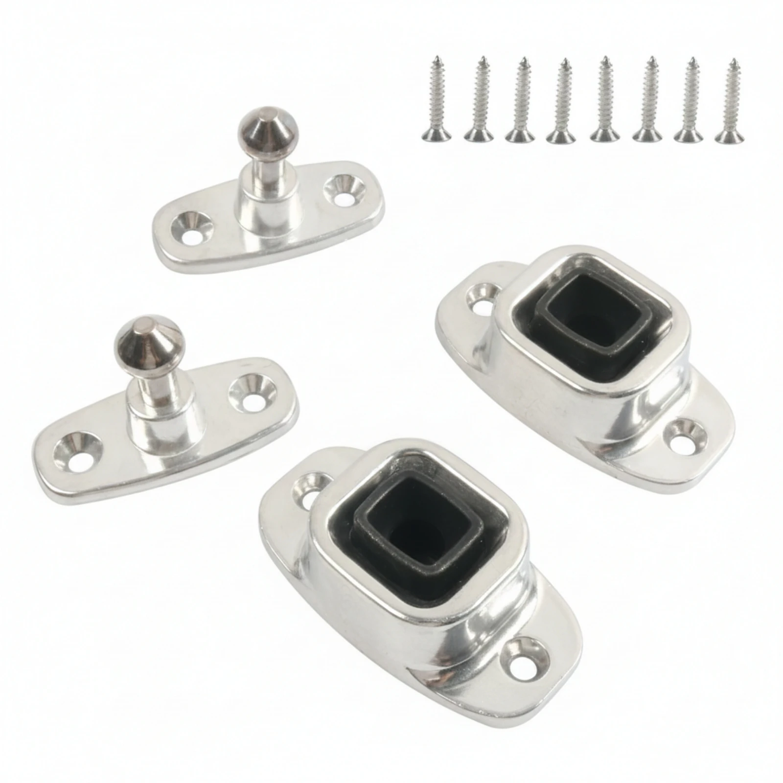2 Pair Door Retainer Kit with Screws Long-Lasting Metal Pin Door Holder Hardware Corrosion Resistant Rustproof view 5