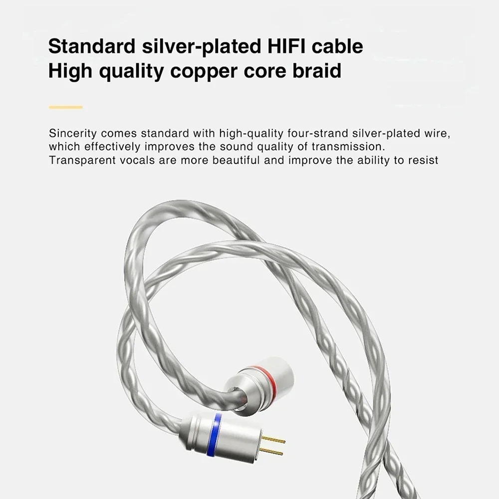 HIFI Earphones in Ear Monitor Super Bass Wired Earbuds High Resolution Noise Canceling 0.78mm 2-Pin Cable Wired Earphones