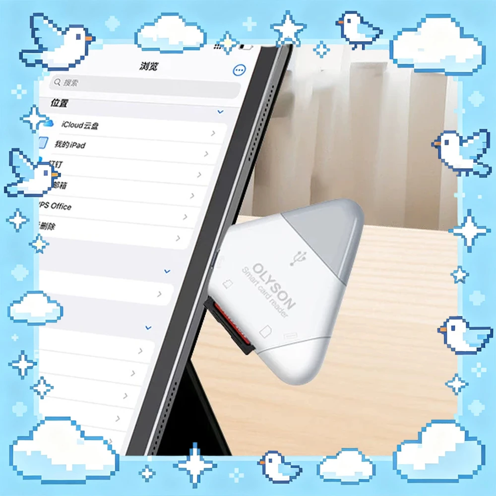 OLYSON USB 2.0 3-in-1 Card Reader USB-C USB-A Lightning SD TF Memory Card Adapter for Phones Tablets Computers