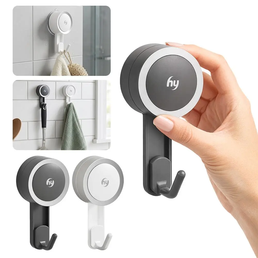 

Durable Vacuum Suction Cup Bathroom Wall Hooks Heavy Duty Reusable Door Hooks Punch-free Key Hook