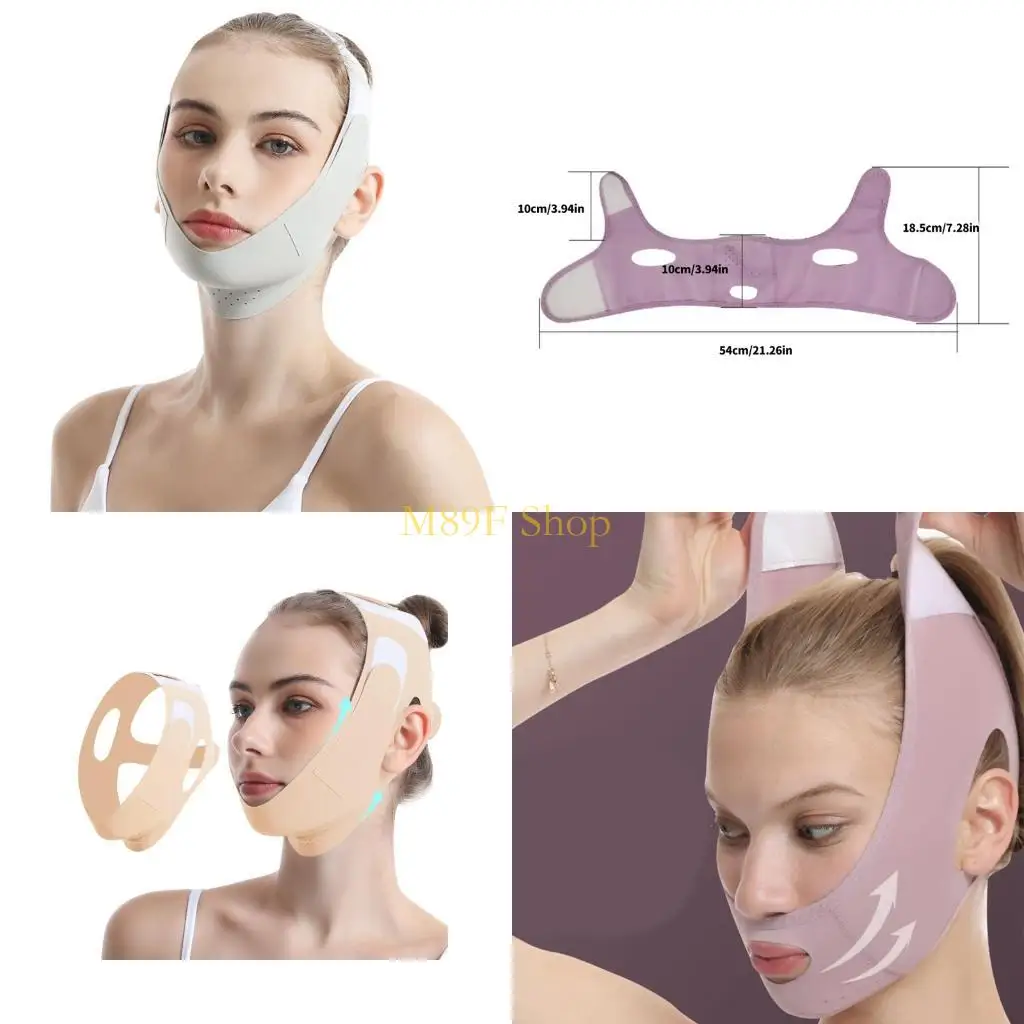 M89F V LINE LINE LINE MASK Double Chin Reducer, คางขึ้นแพทช์, สายรัดคางเทปยกหน้า