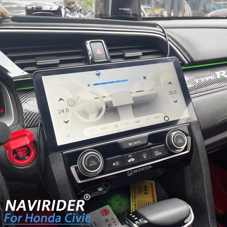 NAVIRIDER 10,33 zoll Android Für Honda Civic 2016 2017 2018 2019 2020 2021 Stereo GPS CarPlay Auto Radio Auto Multimedia Player navigation