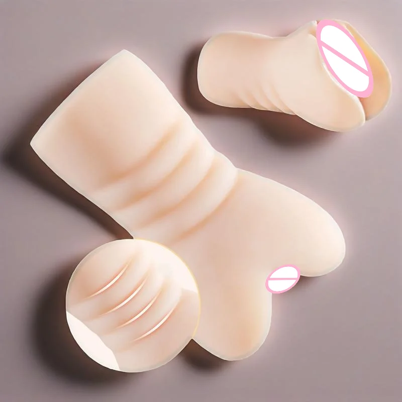 Handheld Male Private Massager Realistic Simulation Shape Double Passage Design Soft Comfortable Touch Deep Fit Personal Toy 18+