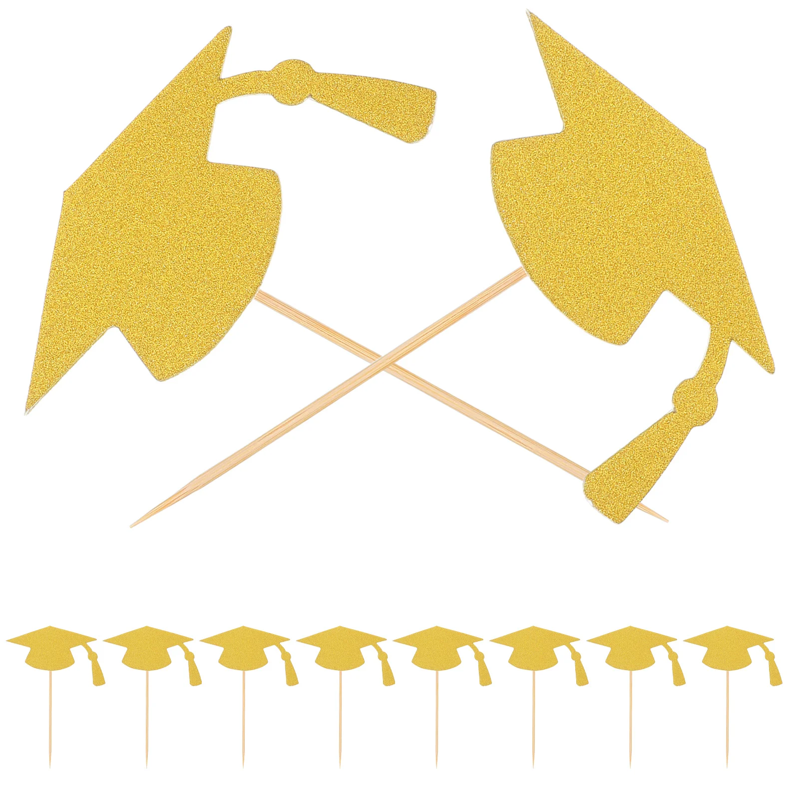 

24Pcs Graduation Cap Cake Toppers Wide Application Sustainable Lifestyle Photo Highlights for College Celebrations