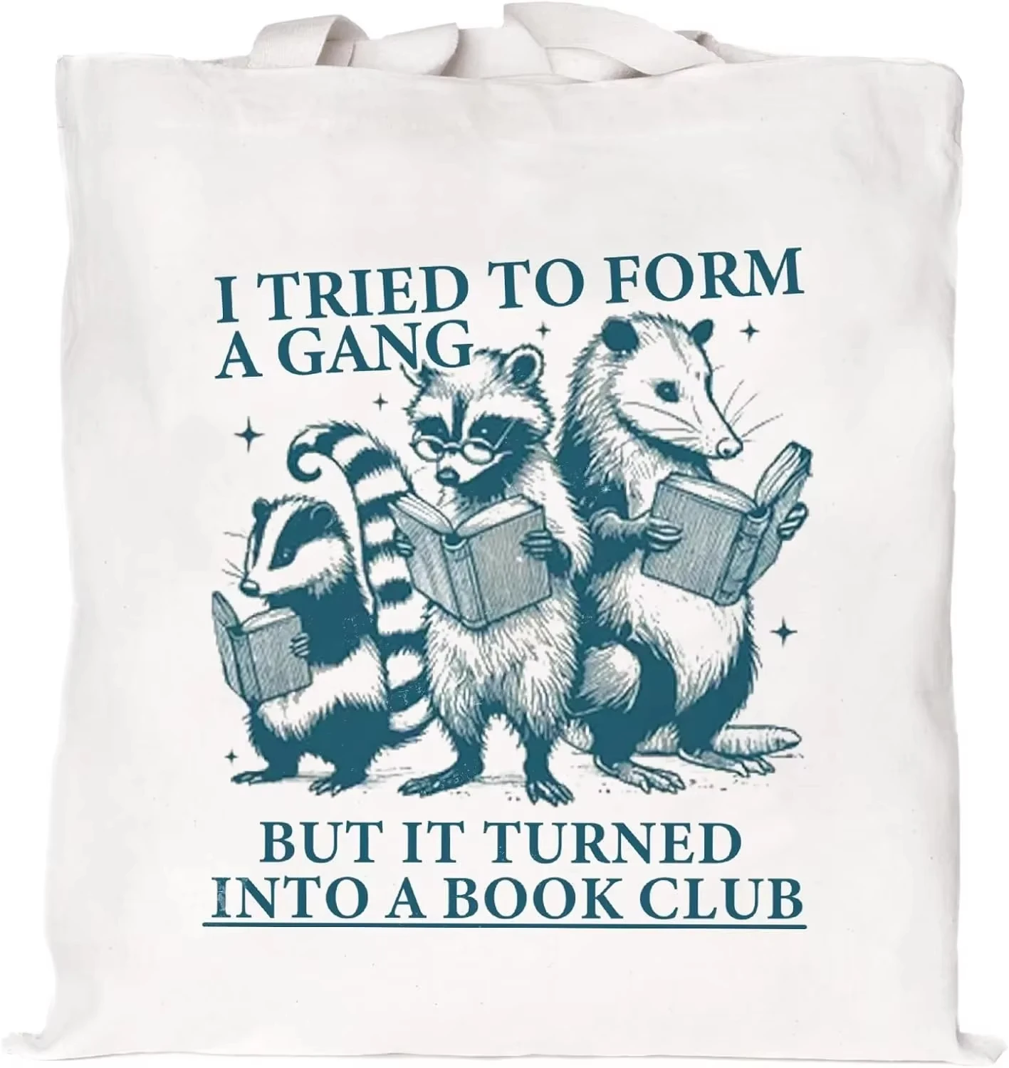 

Cute Canvas Tote Bag with Pockets for Adults Reusable Grocery Bags Book Lovers Gifts Librarian Bookish Readers Library Present