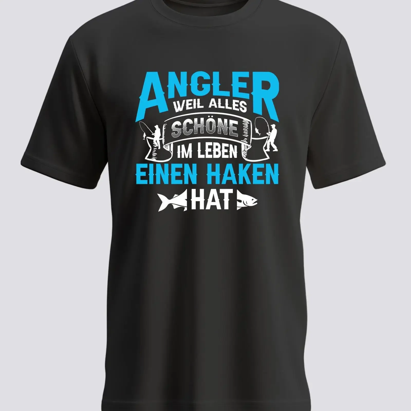 Camiseta Angler con la frase 'Because everything beautiful in life has a catch', estilo vintage, lavada, transpirable, ropa de calle versátil