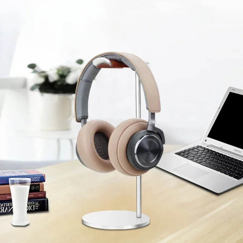 Curved Aluminum Headphone Stand Rack Sturdy Metal Gaming Headset Earphone Holder Hanger with Solid Base for Table Desk Display