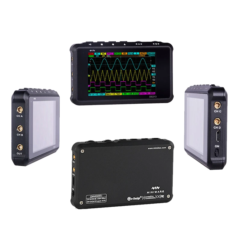 New Handheld 4 Channel 100MS/s Nano DSO DSO213 DS213 Digital Oscilloscope  LCD Display Case