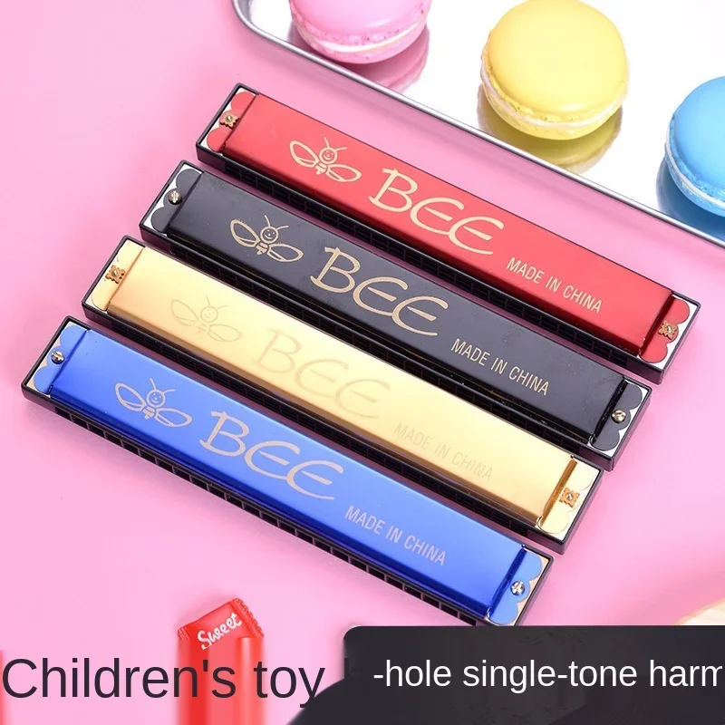 16 hole 24 hole single and double tone harmonica children's toy color polyphonic harmonica early education tone organ