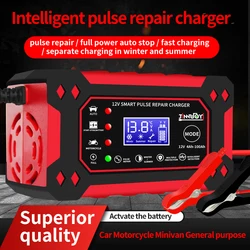 Chargeur de batterie de voiture 12v 6a, intelligent, pour moto, puissance Puls, réparation, humide, sec, au plomb, acide