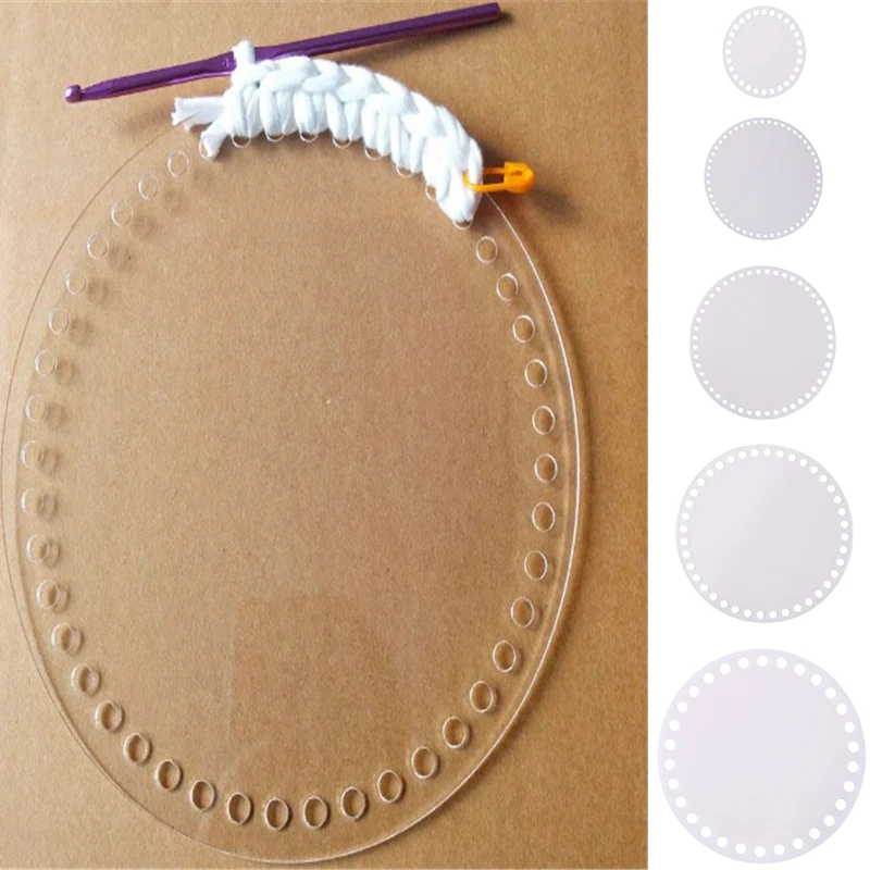 Moule de base en acrylique transparent de forme ronde, 10 cm, 12 cm, 15 cm, 18/20 cm, bricolage, sac tissé, planche transparente, ensemble de 2 pièces