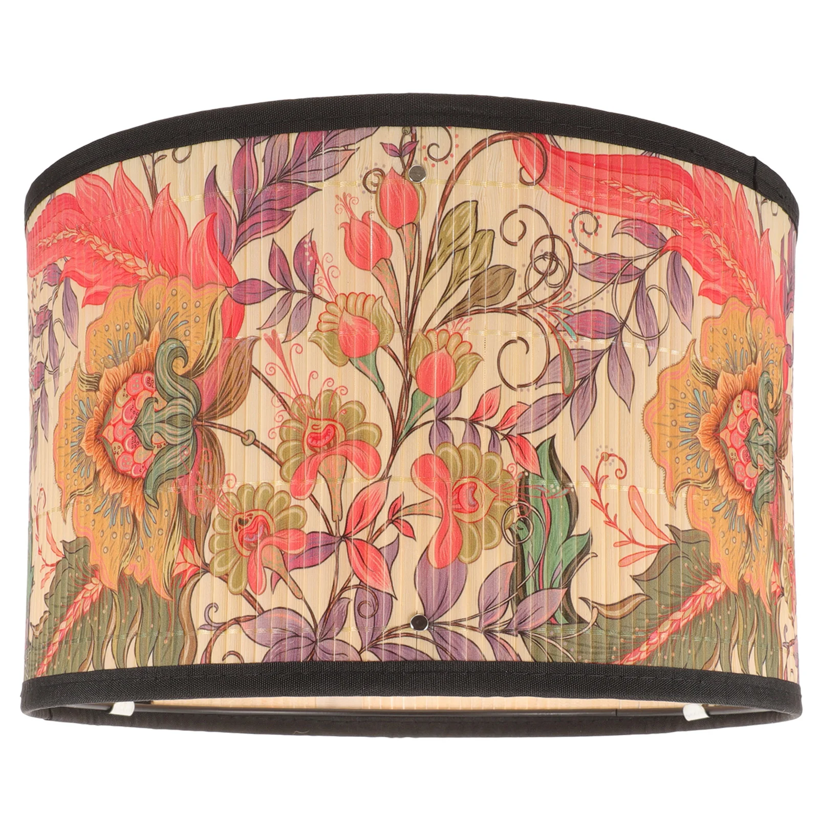 

Round Home Decoration Lamps for Desk Chandelier Simple Light 30x30cm Iron Bamboo Hanging Lampshade