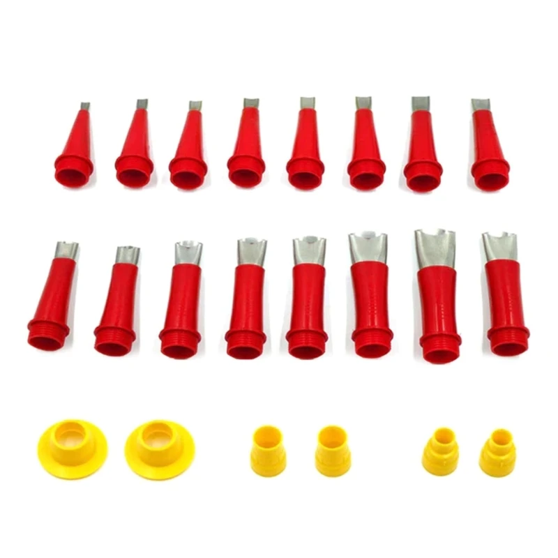 

22Pcs Reusable Rubber Nozzle Tool with Base Stainless Caulking Nozzle Coating Dropship