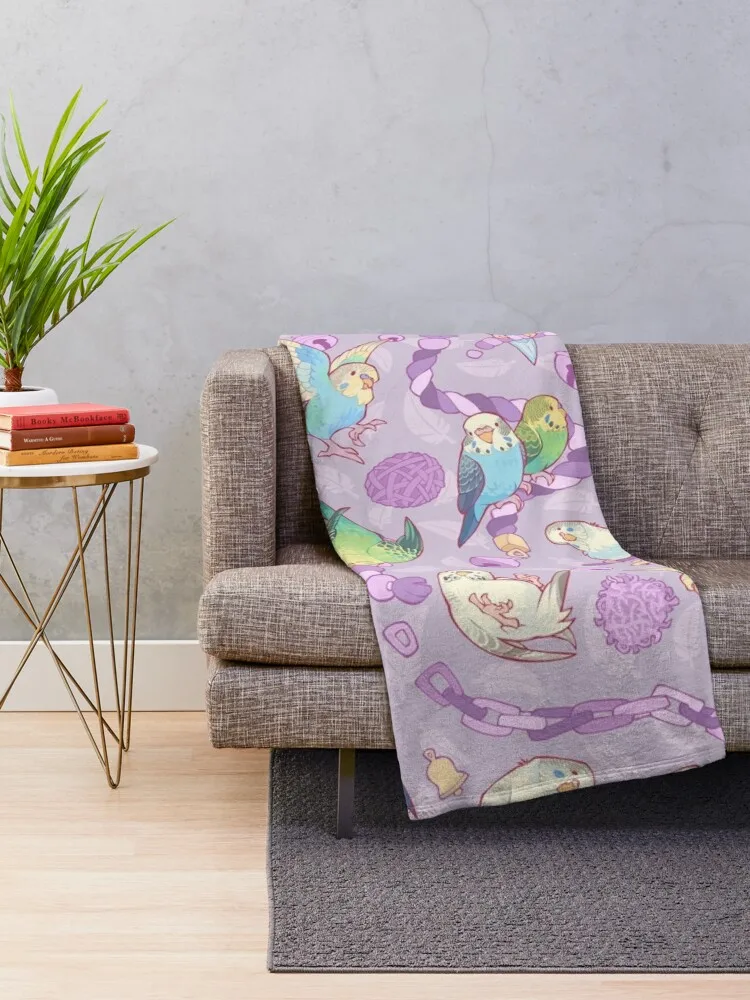 Budgie bunch grape froyo flavored Throw Blanket Large Blankets For Bed For Sofa Thin Blankets