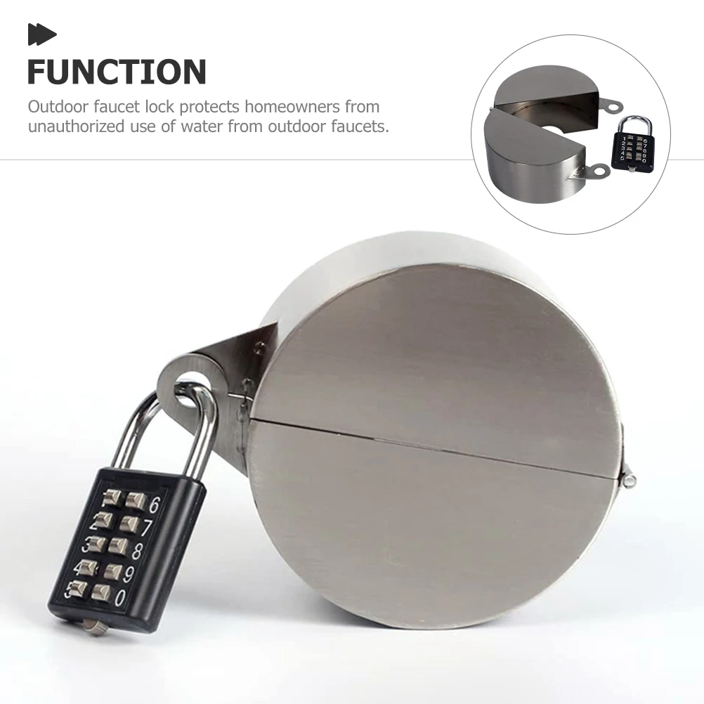 

1 set Lock Cover Outdoor Weatherproof Water Spigot Hose Bib Garden Anti-Theft Protection Lock for Home Office Durable for All