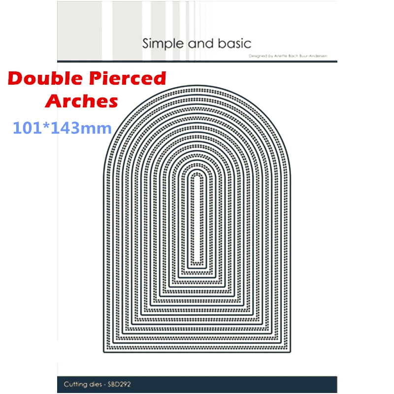 

Double Pierced - A6 Arches Frame Cutting Dies for Scrapbooking Paper Making Birthday Card Craft Supplies No Stamps