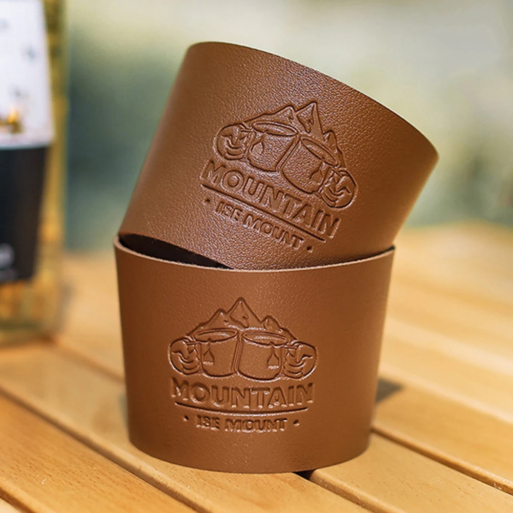 Leather Cup Sleeve Anti Scald Heat Resistant Protective Cover for Stainless Steel Mug High Temp Resistant Holder Outdoor Camping
