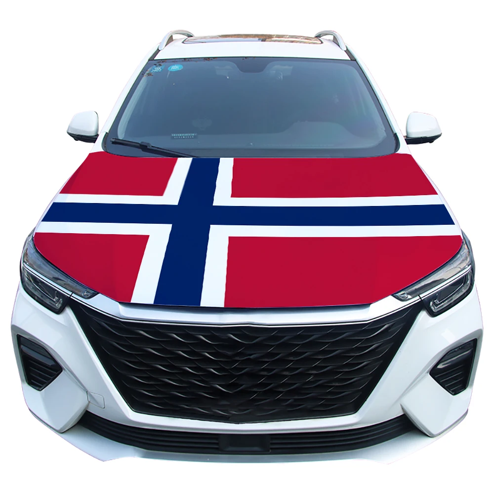 National Norway Flag Car Engine Hood Cover Norseland Nationals Flag For Vehicle Decoration