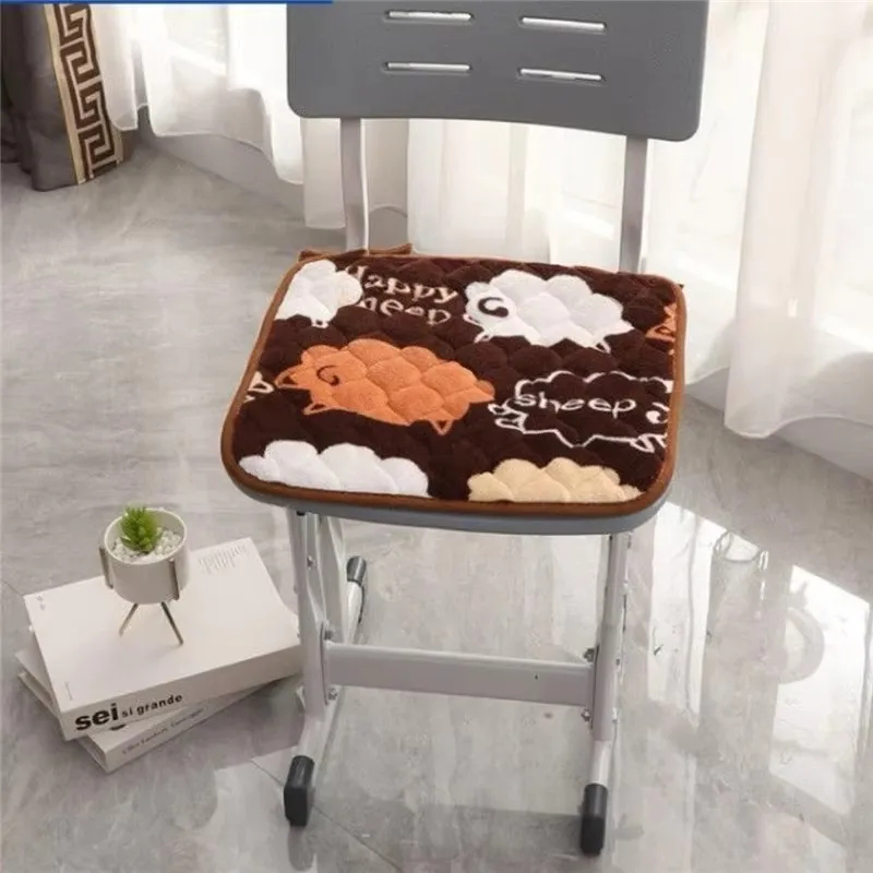 Office Soft Plush Chair Pad Anti-slip Dining Chair Cushions Home Decor Seat Mat Classroom Dormitory Chair Cushions Comfortable