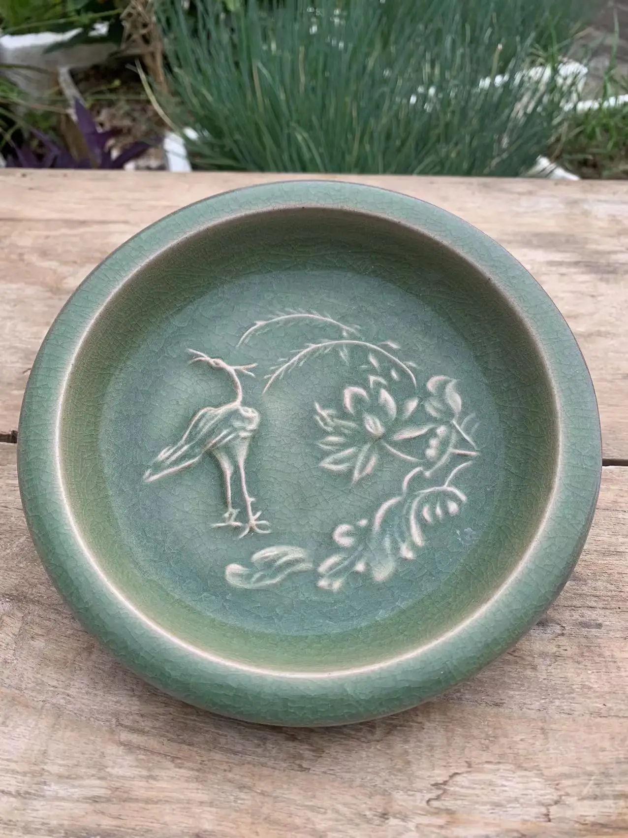 Antique Old SongDynasty porcelain plate,Longquan klin,bird,Hand Painted Decoration /Collection/ crafts,Free shipping