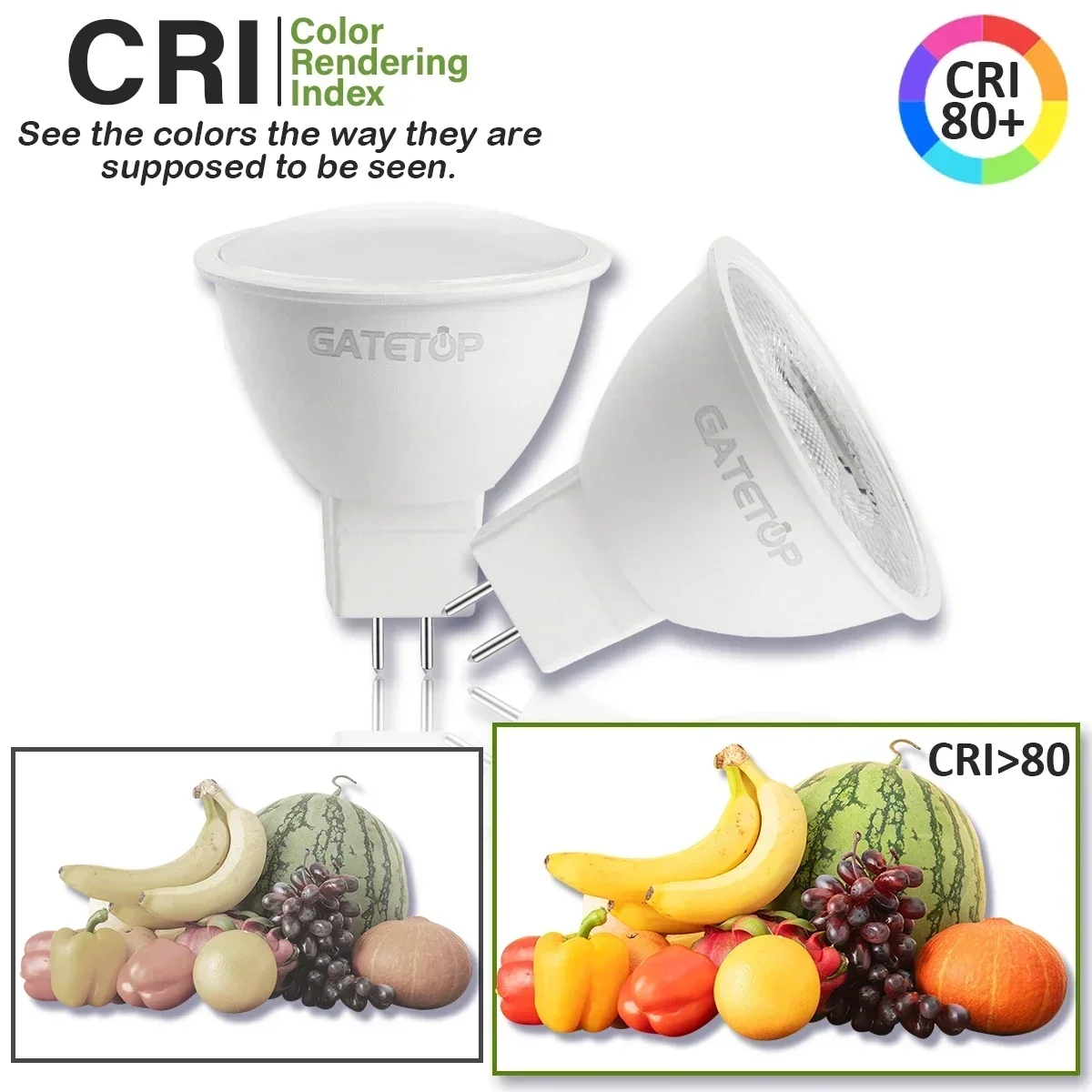 50 buah MR16 Lampada GU5.3 bohlam dasar lampu sorot LED AC110V 220V 12V Bombilla Spot Light ganti 40W lampu Halogen rumah Derection