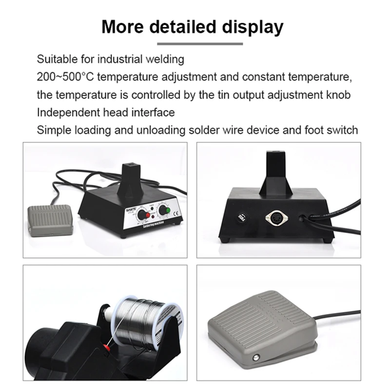 80W Soldering Station Electronic Welding Iron Adjustable Constant Temperature Automatic Tin Foot Pedal Soldering Welding Tools