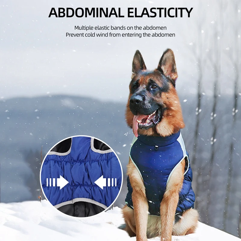 Large Dog Winter Cotton Clothes Waterproof Reflective Coats With Harness for Medium Large Dogs Golden Retriever Samoyed Labrador