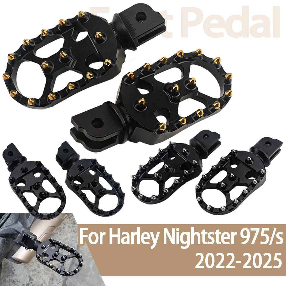 

New Motorcycle Foot Pegs Footpegs For Harley Nightster 975 975S 2022-2025 Accessories Driver Footrest Rider Rotatable Foot Rests