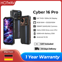 HOTWAV Cyber 16 Pro Rugged Smartphone G100 Octa-core Android 15 Mobile Phone 108MP 6.6'' FHD+ 2K 8GB 512GB 6280mAh Cellphone