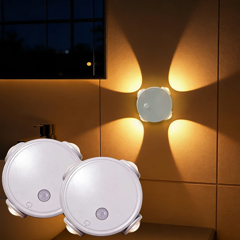 

LED Human Body Sensing Wall Lights Magnetic Romantic Atmosphere Night Light for Bedroom Staircase Wardrobe Decor Spotlight