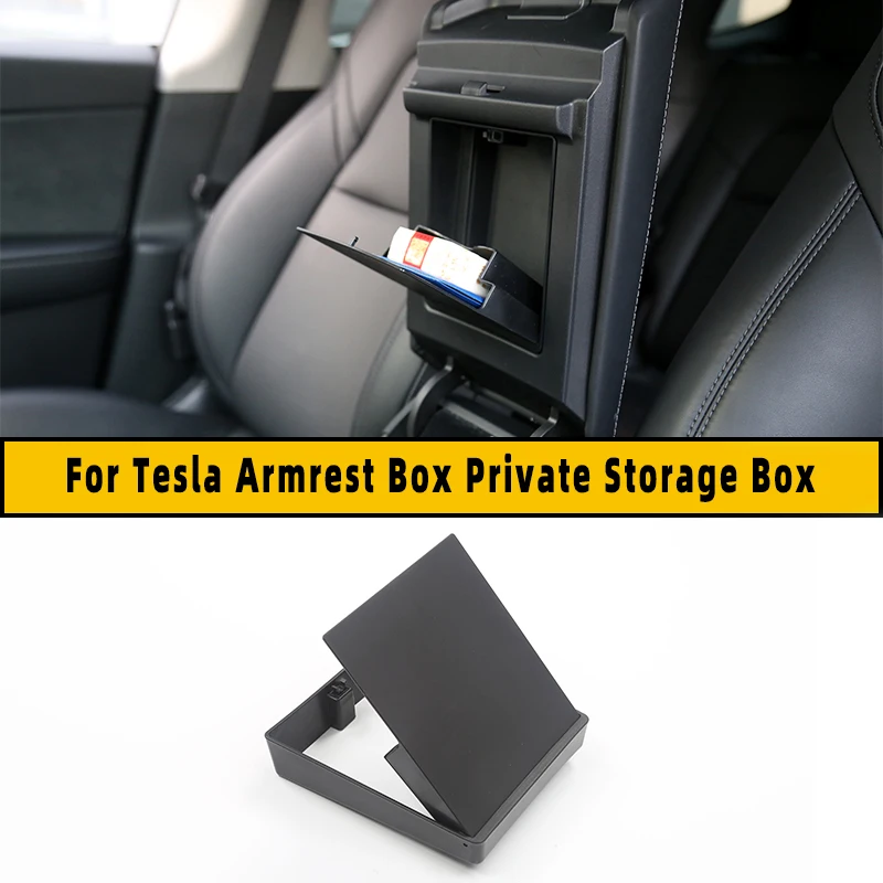 For 2017 18 19 20 21 22 23 Tesla Model 3 Y Center Console Hidden Storage Secret Private Money Box Armrest Organizer Accessorie