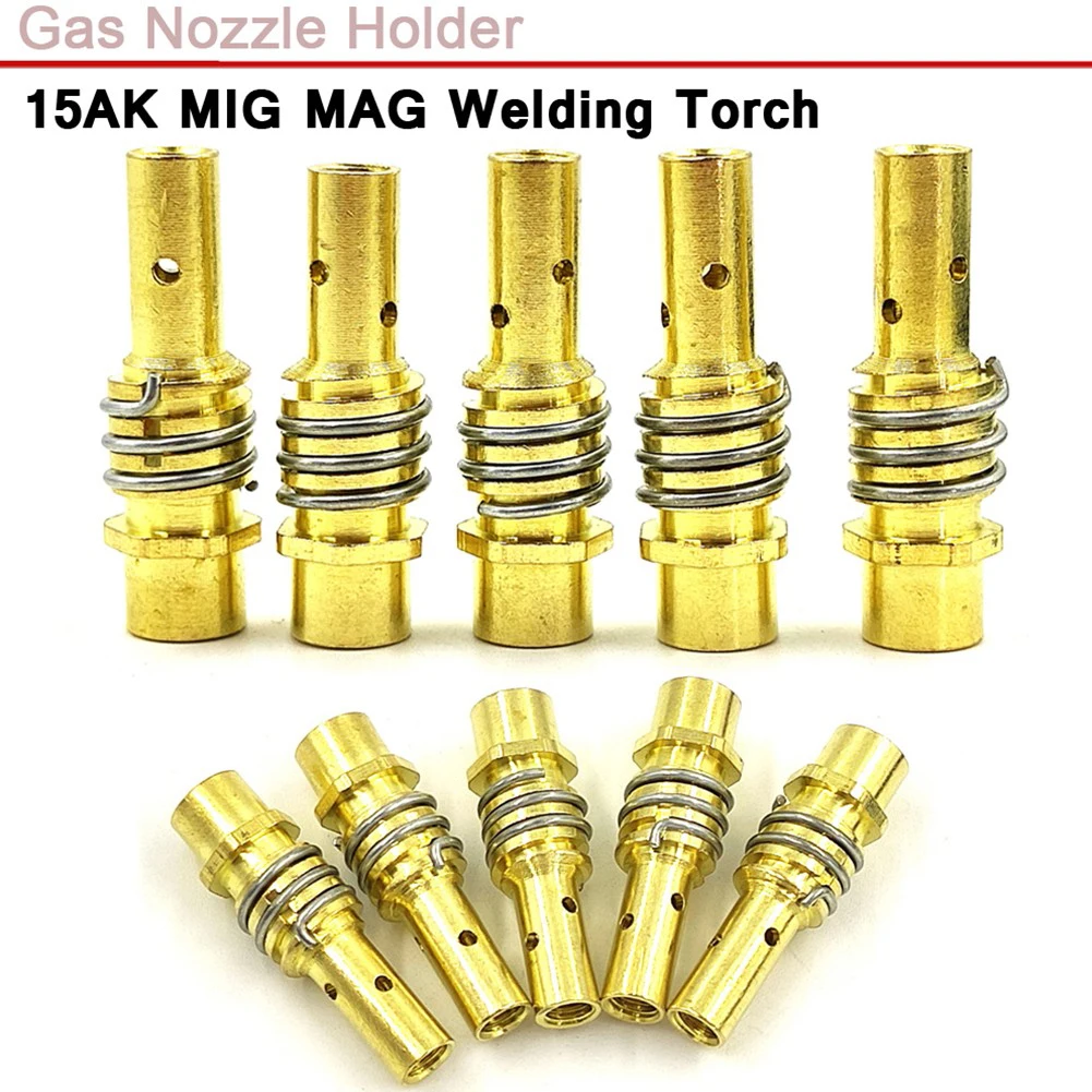 2/5/10pcs หัวฉีดแก๊สสําหรับ MIG/MAG เชื่อมไฟฉาย Contact TIP เครื่องมืออะไหล่หัวฉีดแก๊สผู้ถือหัวฉีดฤดูใบไม้ผลิอะไหล่