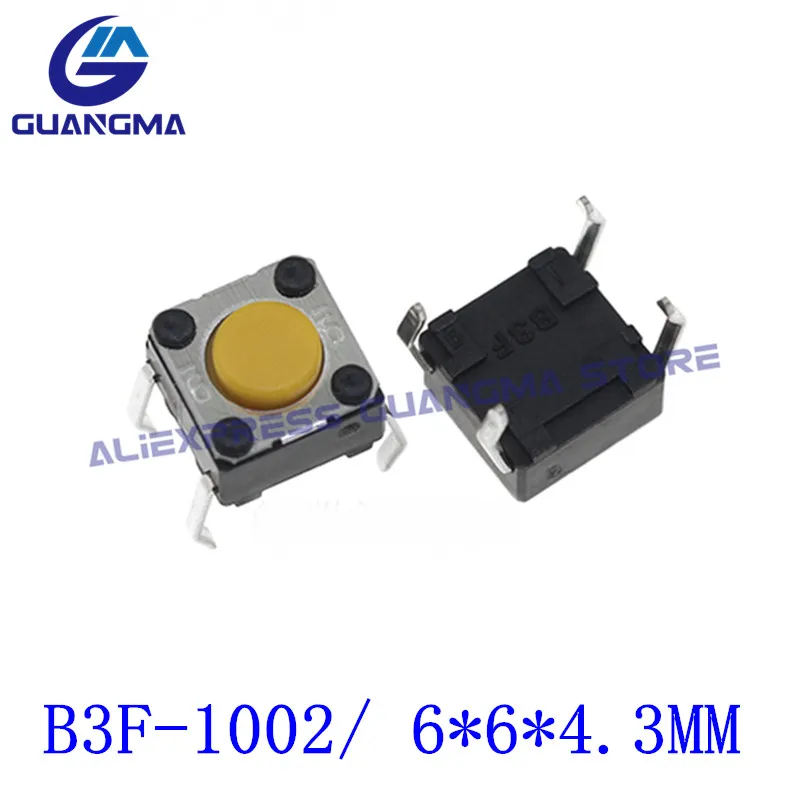 100PCS light touch Tact Switch Button B3F 1072  B3F-1062  B3F-1022  B3F 1005 B3F-1002 B3F-1000 B3F-1070 6*6*4.3 6X6X5MM 6*6*9.5