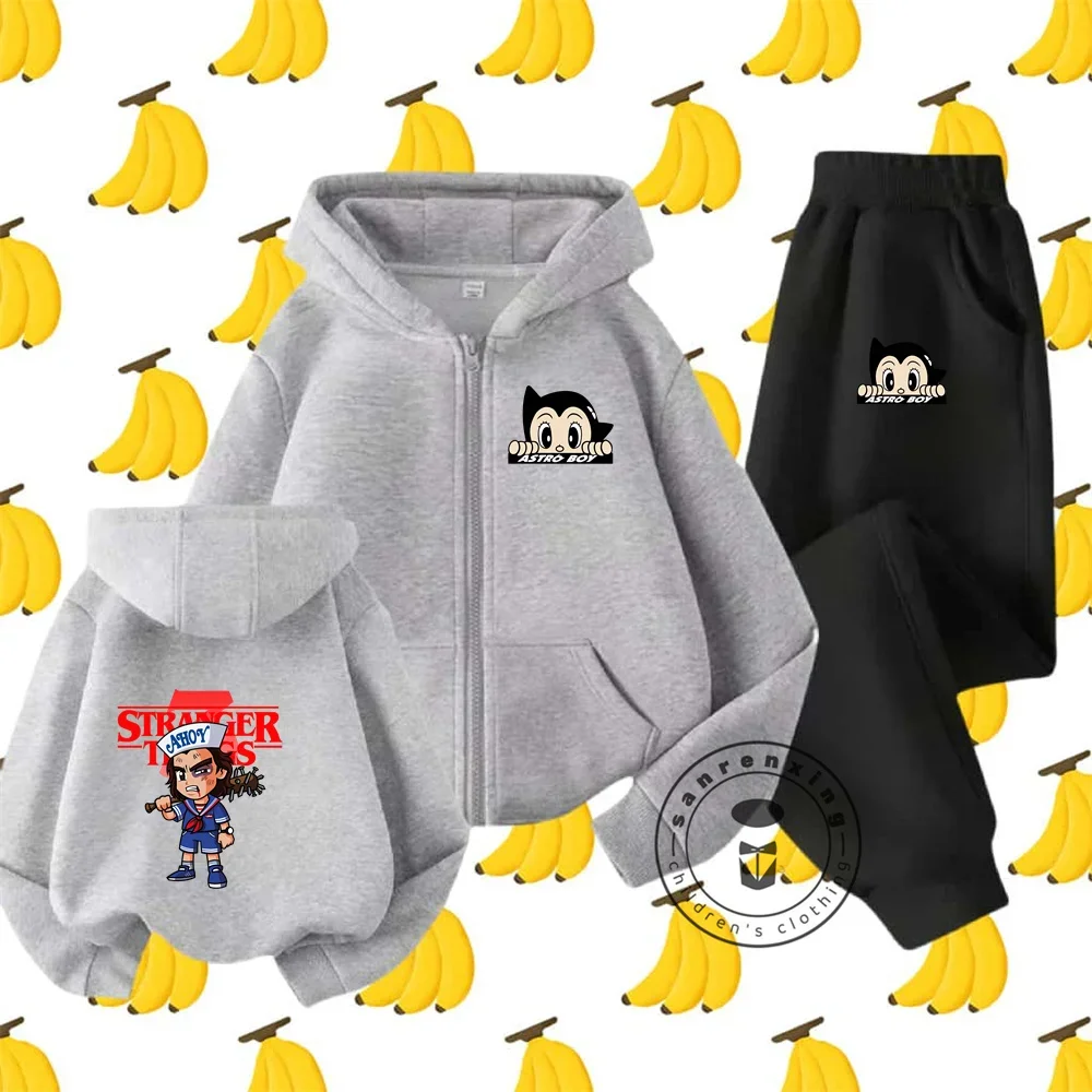 

Astro Boy Children Zipper Hoodie Set Cartoon Print Autumn Winter Long Sleeve Sweatshirt Boys Girls Cool Cover Casual