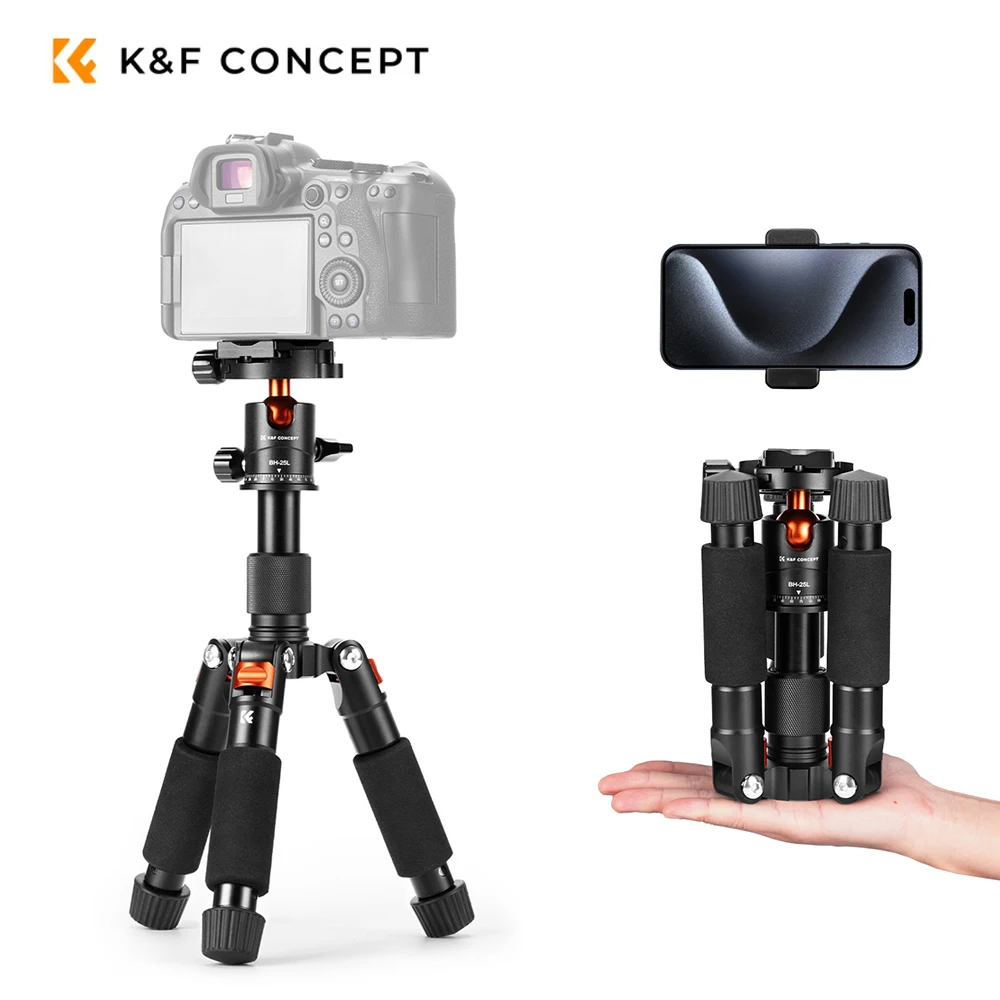 mini-treppiede-da-tavolo-k-f-concept-per-fotocamera-treppiede-compatto-da-52-cm-con-360-°-testa-a-sfera-a-sgancio-rapido-per-videocamera-videocamera