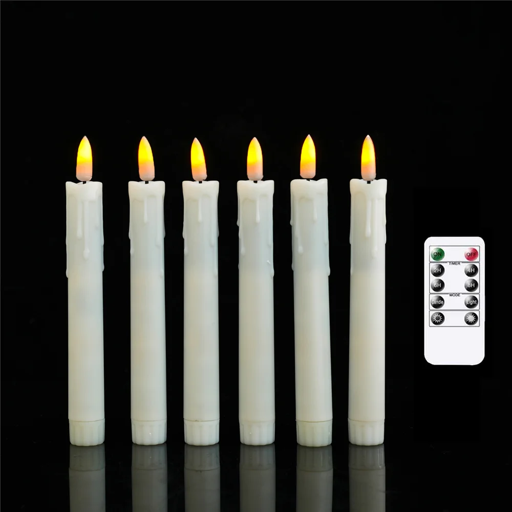 17.5 cm/16.5 cm Short Remote Control Battery OperateD LED Candles,Timer Flameless Wedding Christmas Decorative Window Candles
