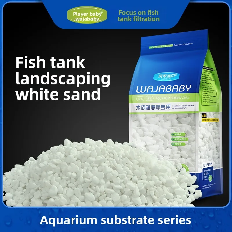 

WAJABABY White Aquarium Sand - Bright Quartz Substrate for a Clean & Vibrant Aquascape, Ideal for Freshwater Fish Tanks
