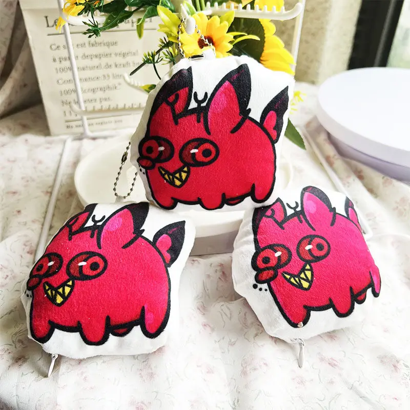 

Hazbin Hotel 10cm Alastor Plush-Like Texture Keychain Soft Stuffed Cartoon Anime Character Bag Keychain Doll Charm For Fans Gift