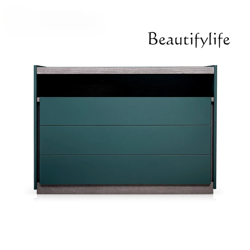 

Italian Minimalist Solid Wood Chest of Drawers Modern Minimalist Designer Model Locker Bedroom Light Luxury Storage Cabinet