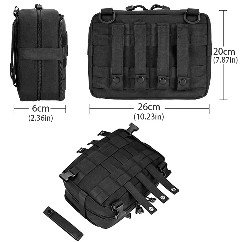 1000D Tactical Large Admin Pouch Single/Double Layer Molle Bag EDC Organizer EMT Utility Pouch Tool Storage Case First Aid Kit