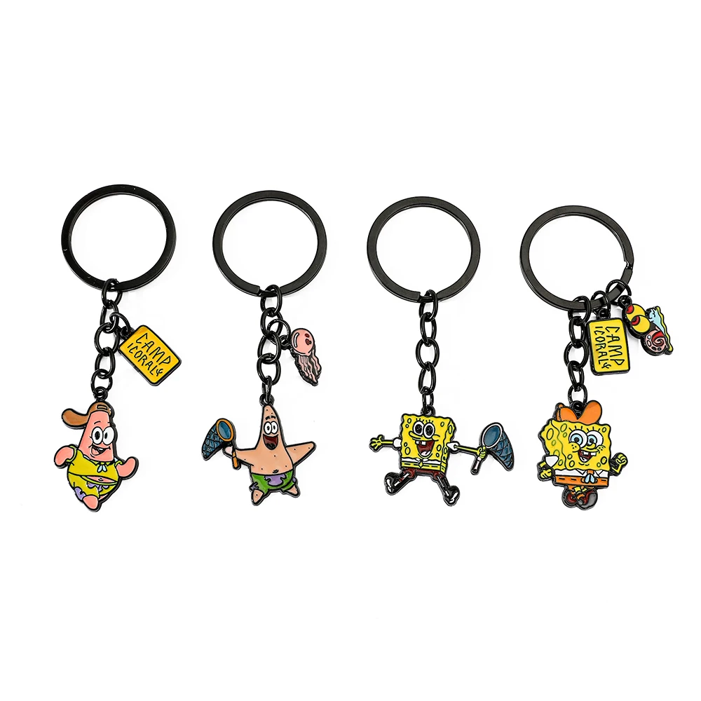 Anime SpongeBob SquarePants keychain Cartoon Figure Patrick Star keychain Men Women Backpack Pendant Jewelry Accessories Gifts