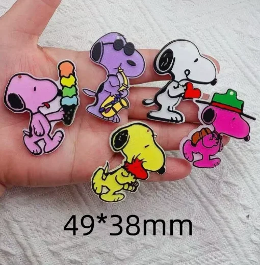 10 Pcs Acrylic Cartoon Dog Charm Pendant  Jewelry DIY Bracelet Earrings Decorative Material Accessories