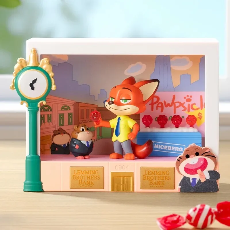 POP MART Zootopia resaltar momento serie escena conjuntos Anime figura de acción Guess bolsa ornamento figuritas decoración del hogar muñecas de escritorio