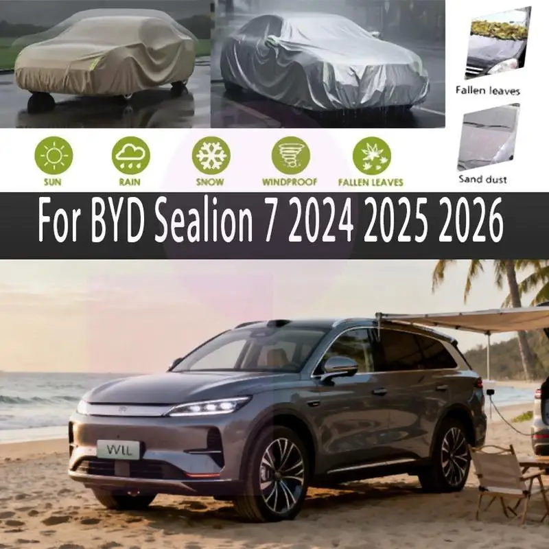 

Для наружной защиты, водонепроницаемые, пылезащитные, BYD Sealion 7, 2024, 2025 2026, автомобильные чехлы
