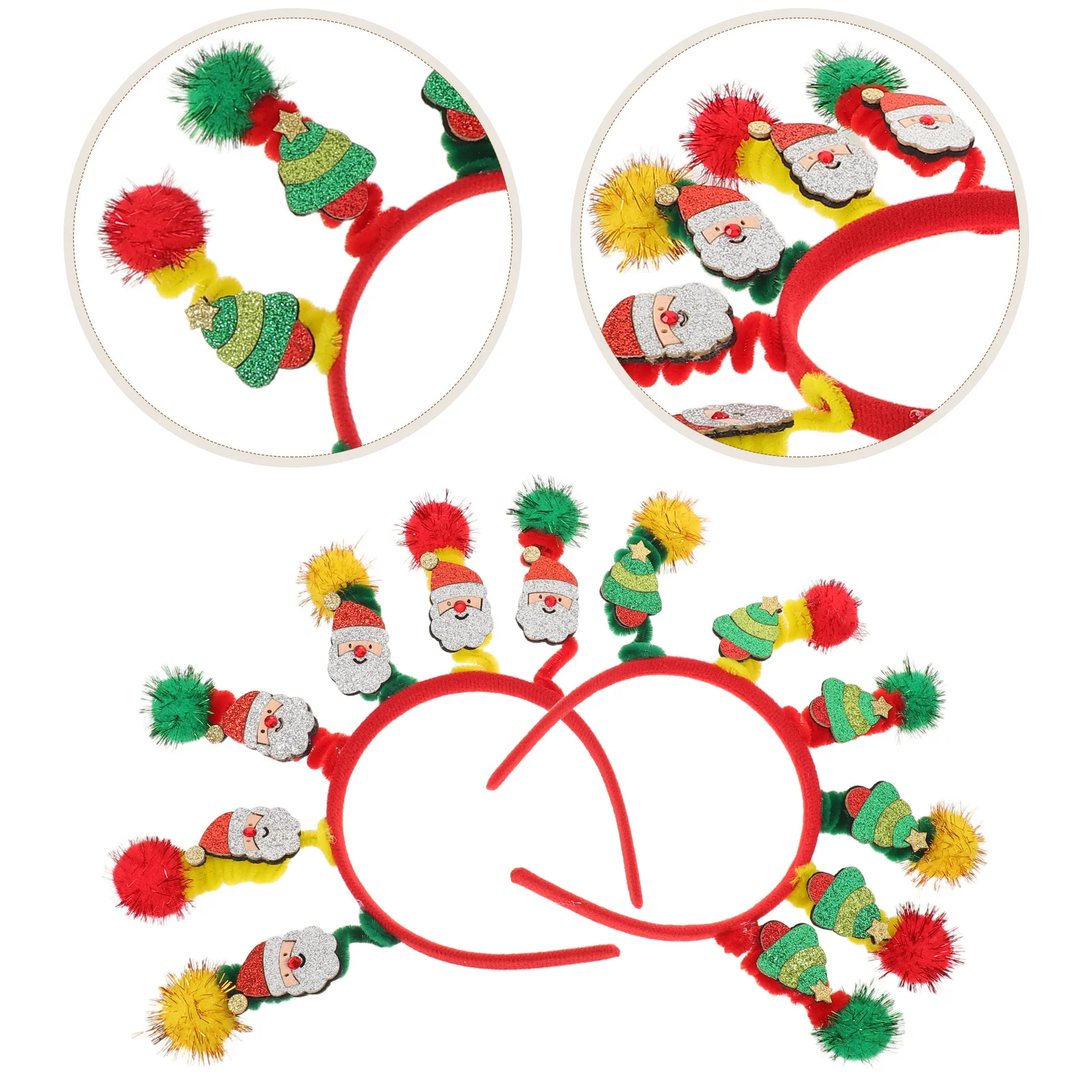 

2Pcs Kids Christmas Headbands Hair Hoops Festival Party Accessories Comfortable Lightweight Holiday Wear